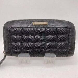 Jimmy Choo Enamel Black Quilted Long Wallet